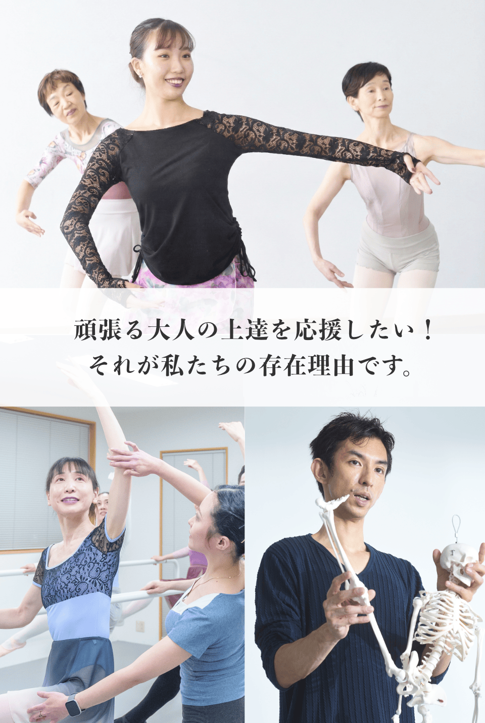 大人バレエアカデミー&trade;。頑張る大人の上達を応援したい！それが私達の存在理由です。
